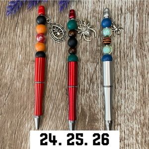 Handcrafted Halloween Spider Pens Beaded Unique Artisan Gifts Office Accessories